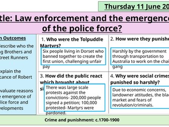 Crime and punishment- industrial- emergence of the police force