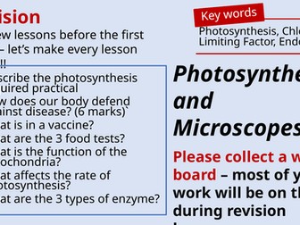 Photosynthesis and Microscope Revision - AQA Combined Science Biology Paper 1