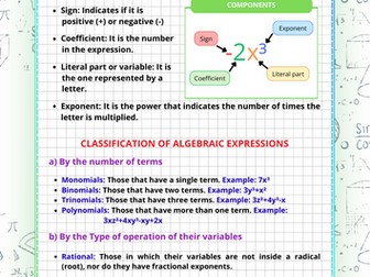 Algebraic Expressions Complete Lesson: Theory, Practice and Answer Key.