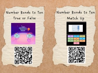 Number bonds to 10 QR codes