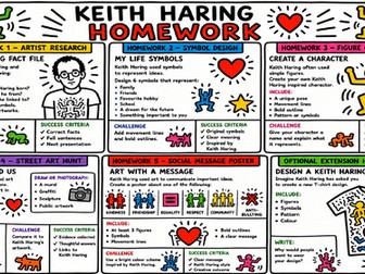 Keith Haring Homework Pack | KS3 Art Homework Activities