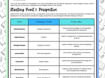 Through Their Eyes Project Planning Workbook | AQA Aligned Personal Investigation