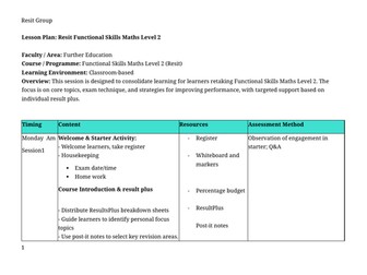 FS L2 Maths Resit: 3-Day Intensive Lesson Plan