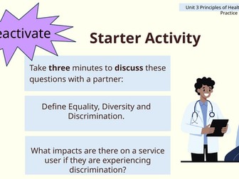 AAQ Health and Social Care - Pearson BTEC L3 Unit 3 - C3. Potential Barriers