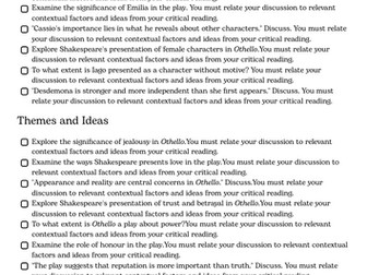 Answer Bank and Model Answers for Othello - Edexcel A Level