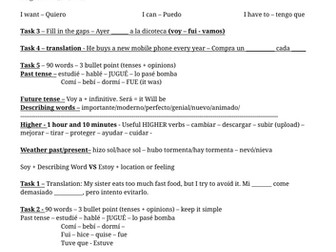 Spanish written booster - last minute revision