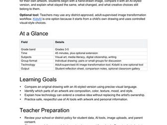 AI Art Reflection Activity Grades 3-5