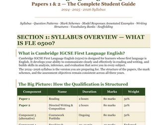 IGCSE First Language English (0500) | The Complete Student Masterguide | Cambridge Aligned | Year 10