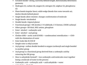 Summary notes for biochem