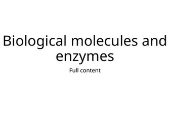 Biological molecules and enzymes cheat sheet