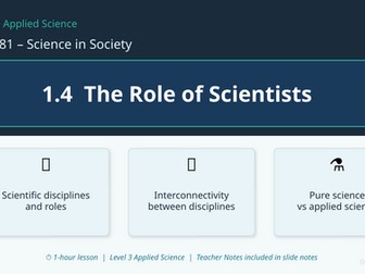 AAQ Applied Science OCR F181 Science in Society Topic area 1