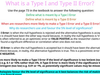 What is probability and significance? Type I & Type II errors - A2 Research Methods - A Level