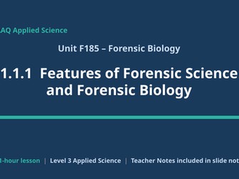 AAQ Applied Science OCR F185 Forensic Biology Topic area 1