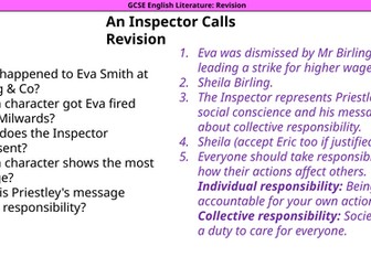 Revision: An Inspector Calls
