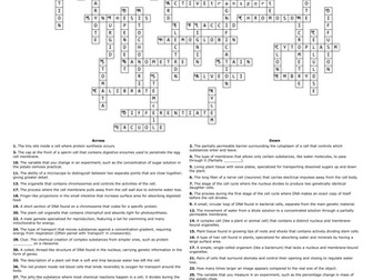 Mega Revision Crossword AQA GCSE Biology Cell Biology and Cell Transport