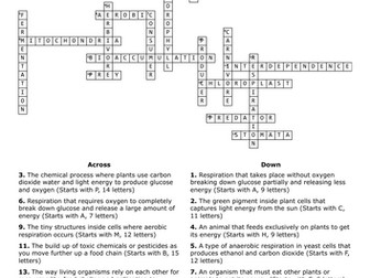 Revision Crossword Activate 2 Ecosystem Processes