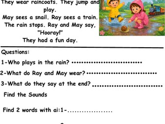 ai and ay comprehension