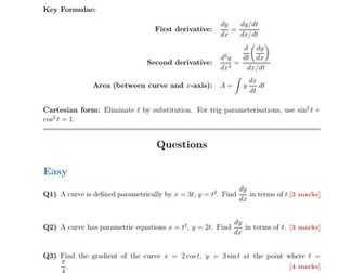 Parametric Equations | 25 Worked Examples | Edexcel A-Level Maths