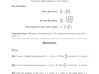 Parametric Equations | 25 Worked Examples | Edexcel A-Level Maths
