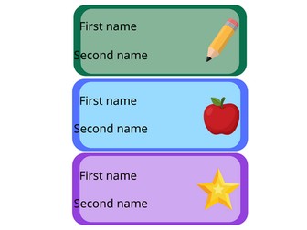 Editable Name Labels – 3 Cute Designs (30 Pack)