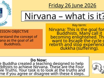 Samsara and Nirvana Buddhism (KS3 or KS4)
