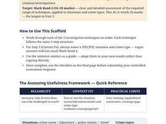 WJEC Criminology Unit 3: AC 1.2 Usefulness of Investigative Techniques
