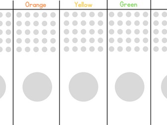 Table Points Chart for 5 Coloured Tables
