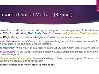 BTEC Unit 8 – Business Application of Social Media - Learning Aim A1