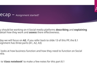 BTEC Unit 8 – Business Application of Social Media - Learning Aim A2