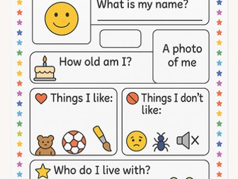 All About Me Sheet