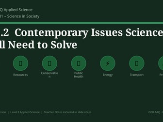 AAQ Applied Science OCR F181 Science in Society Topic area 3
