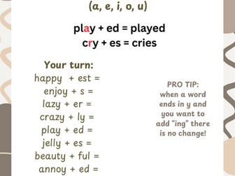 Spelling Rules poster and activities