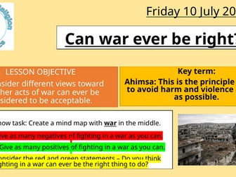 War, violence and pacifism