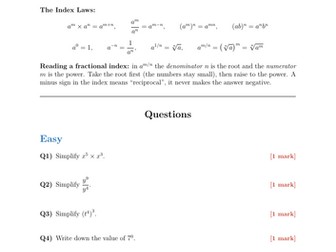 Laws of Indices | 25 Worked Examples | Edexcel GCSE Higher Maths