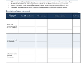 Suggested Class Practical Melting and Freezing Stearic acid 4CH1
