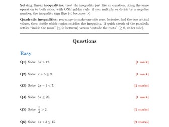 Inequalities | 40 Worked Examples | Edexcel GCSE Higher Maths