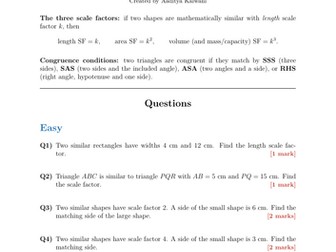 Similar Shapes and Congruence | 40 Worked Examples | Edexcel GCSE Higher Maths