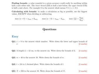 Upper and Lower Bounds | 40 Worked Examples | Edexcel GCSE Higher Maths