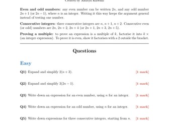 Algebraic Proof | 40 Worked Examples | Edexcel GCSE Higher Maths