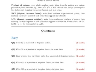 Product of Primes, HCF and LCM | 40 Worked Examples | Edexcel GCSE Higher Maths