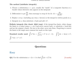 Integration by Substitution | 40 Worked Examples | AQA A-Level Maths