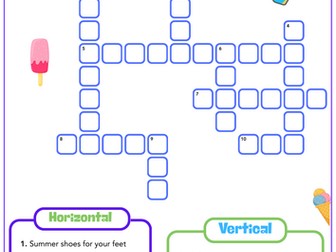 Summer cross word activity KS 2