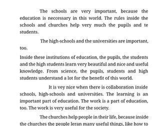 The importance and the beauty of the schools and churches