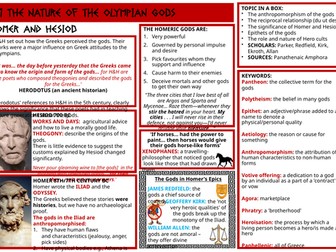 OCR Classical Civilisation Greek Religion All Topic Knowledge Organisers