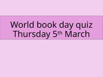 World book day quiz