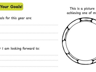 Reach Your Goals Goal-Setting Activity | Writing & Drawing Worksheet Print Ready
