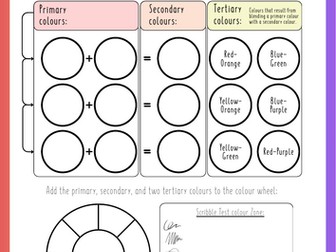 Colour Mixing with Primary Colours Worksheets
