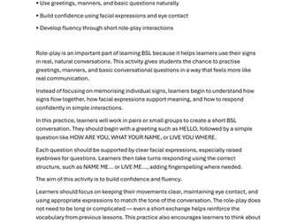 BSL Role‑play Practice – Simple Conversations & Greetings (Module 4)