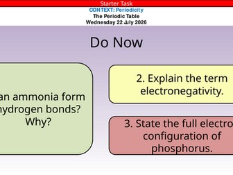 OCR A Level Chemistry Chapter 7 - Periodicity
