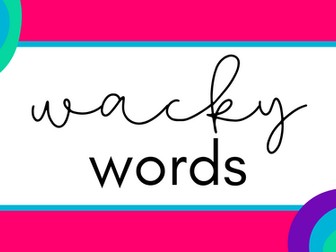 Wacky Word Presentation Printable